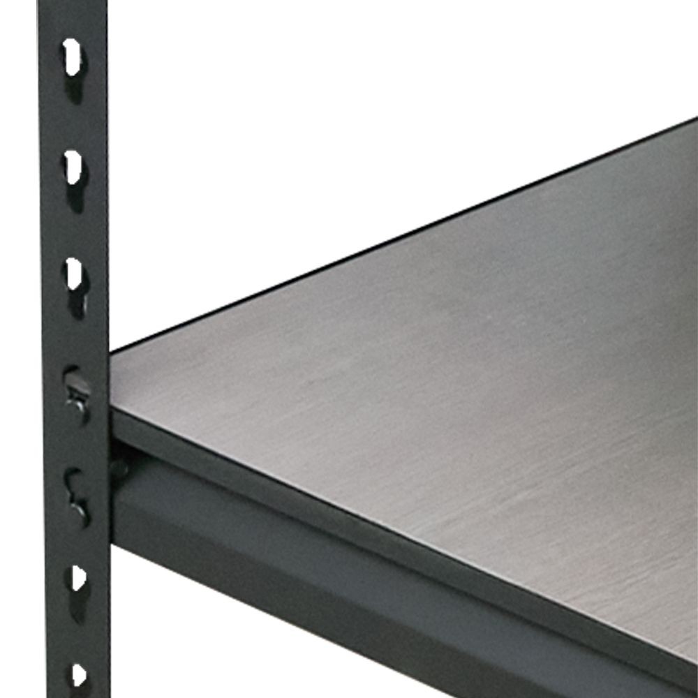 組立簡単なリバーシブル棚の安心ラック  80cm幅, ブラック, 80cm幅