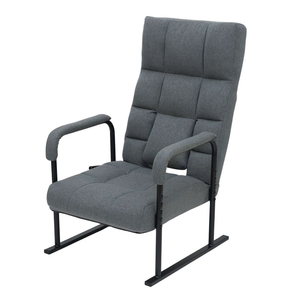 腰楽レバー式リクライニング高座椅子, グレー, 幅1240mm&times;奥行220mm&times;高さ555mm