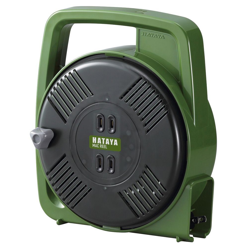 ハタヤ 屋内用マックリール MS-8-OG, オリーブグリーン, 幅187mm&times;奥行84mm&times;高さ215mm