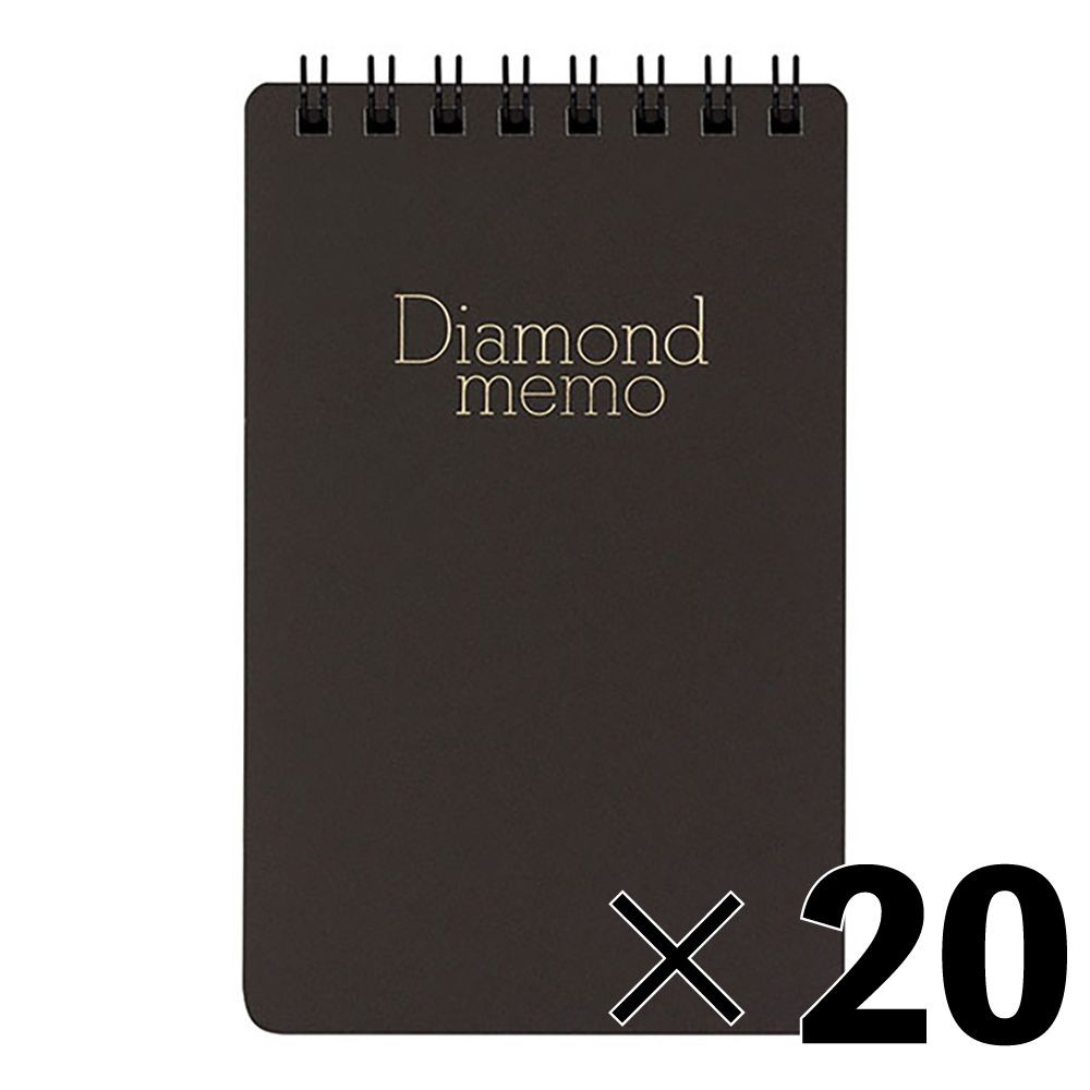【20冊セット】ミドリ　ダイヤモンドメモ【メーカー直送・代引不可】, 黒, 40枚