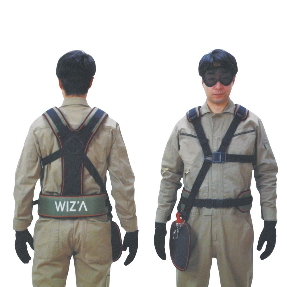 WIZ'A ウィザ  両肩掛バンドＤＸ 腰サポート・腰パッド付, カーキ, 1セット