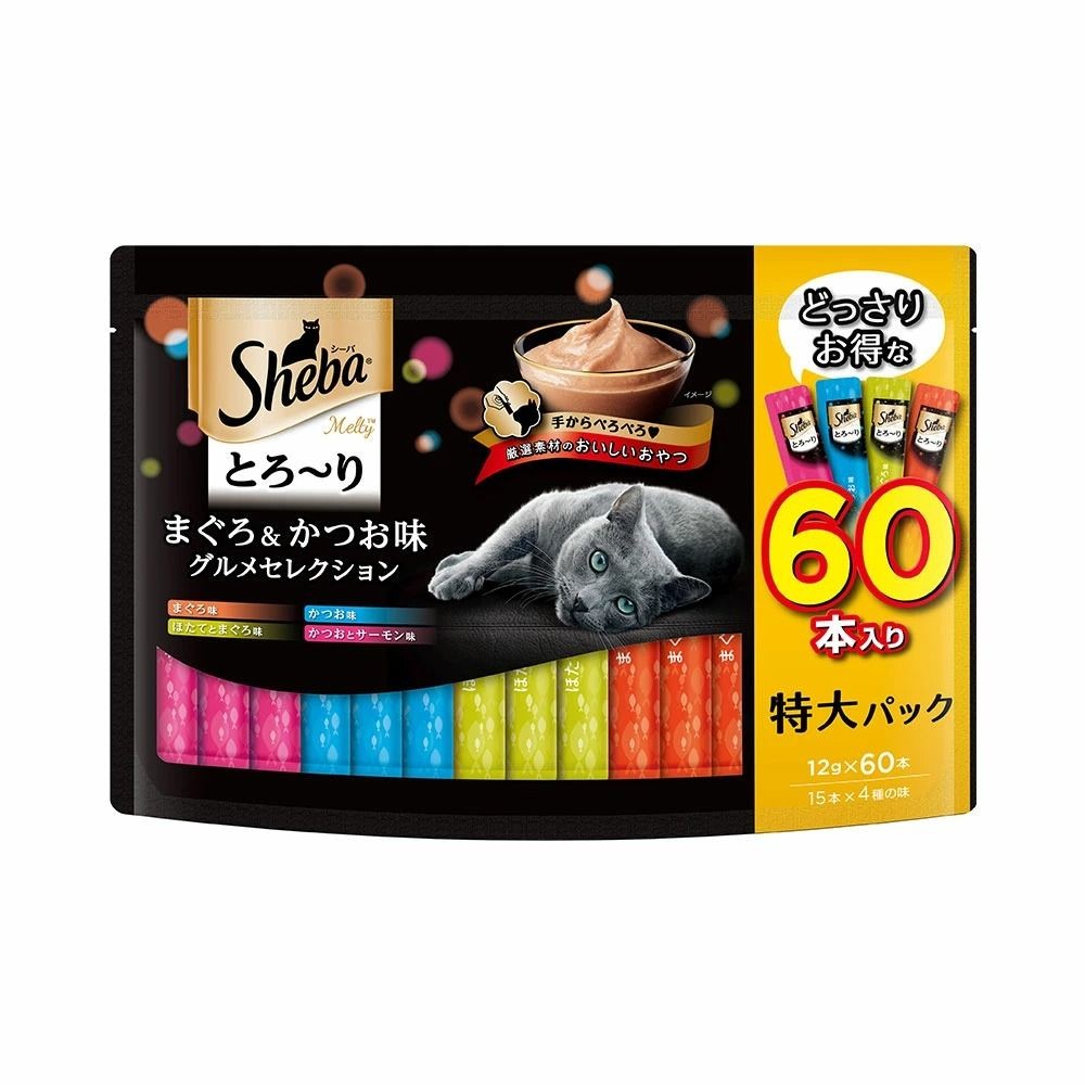 シーバ とろ〜りメルティ まぐろ＆かつお味グルメセレクション 12g×60本, まぐろ＆かつお味, 12g×60本