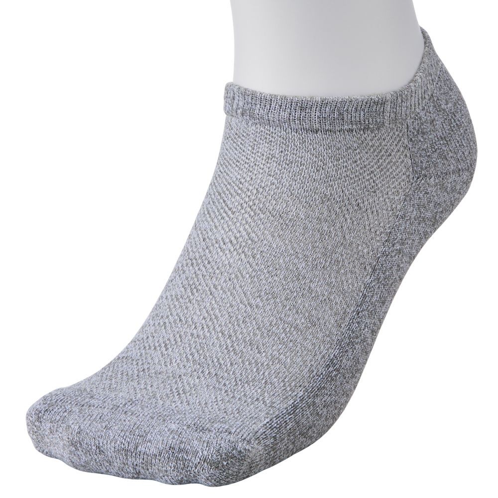 WIZ'A ウィザ 消臭・抗菌　銀イオン６P パイル先丸スニーカー丈アソート, 杢柄・アソート, 25.0〜27.0cm