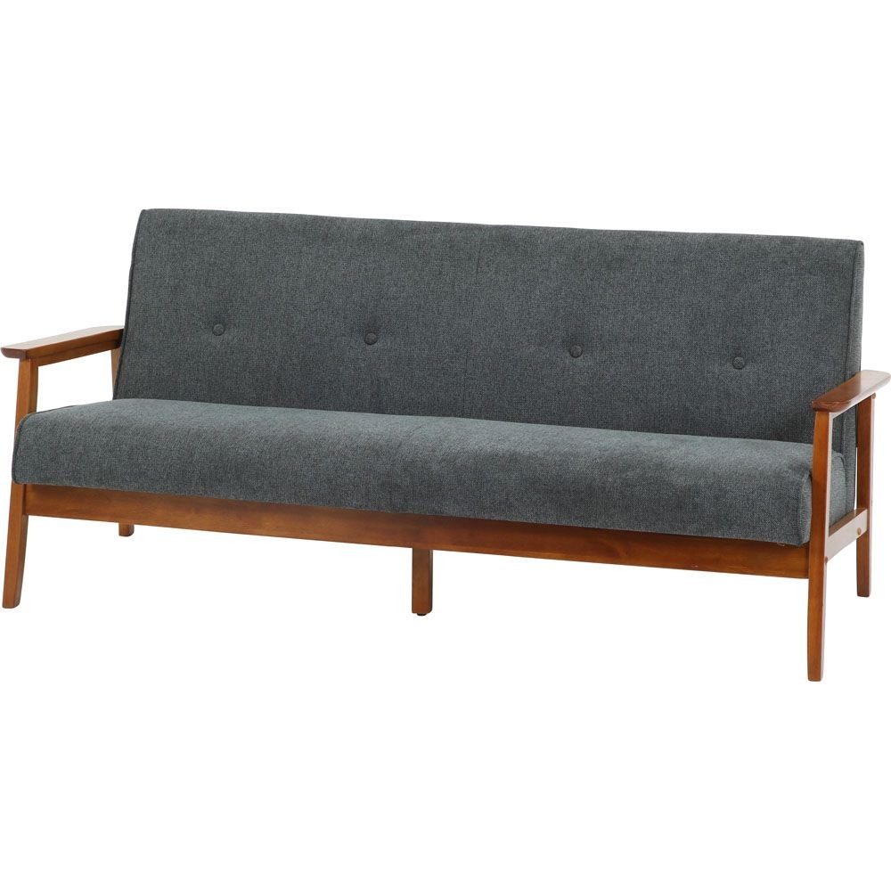 厚手ファブリックソファ ミート 3P グレー 不二貿易 厚手ファブリックソファ ミート 3P GY【メーカー