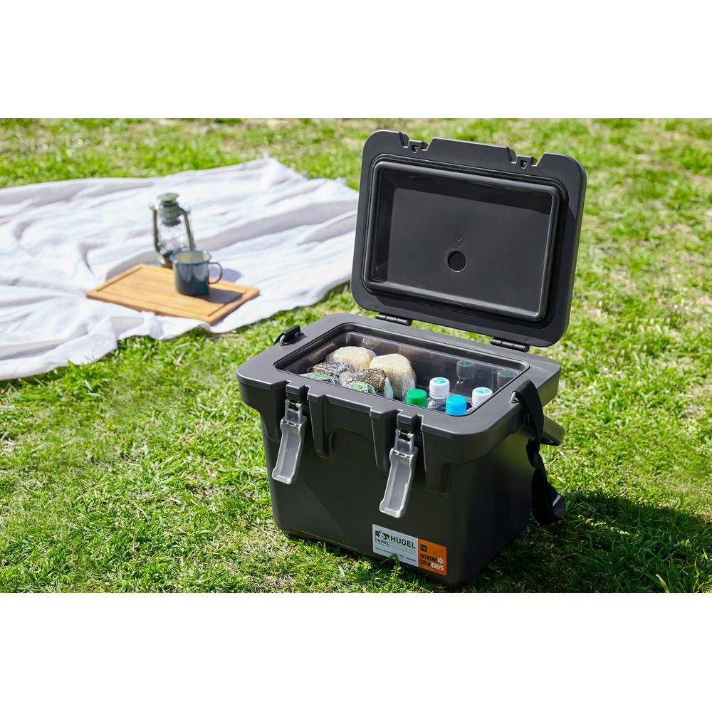 アイリスオーヤマ HUGEL 真空断熱クーラーボックス 15L チャコールグレー, チャコールグレー, 15L