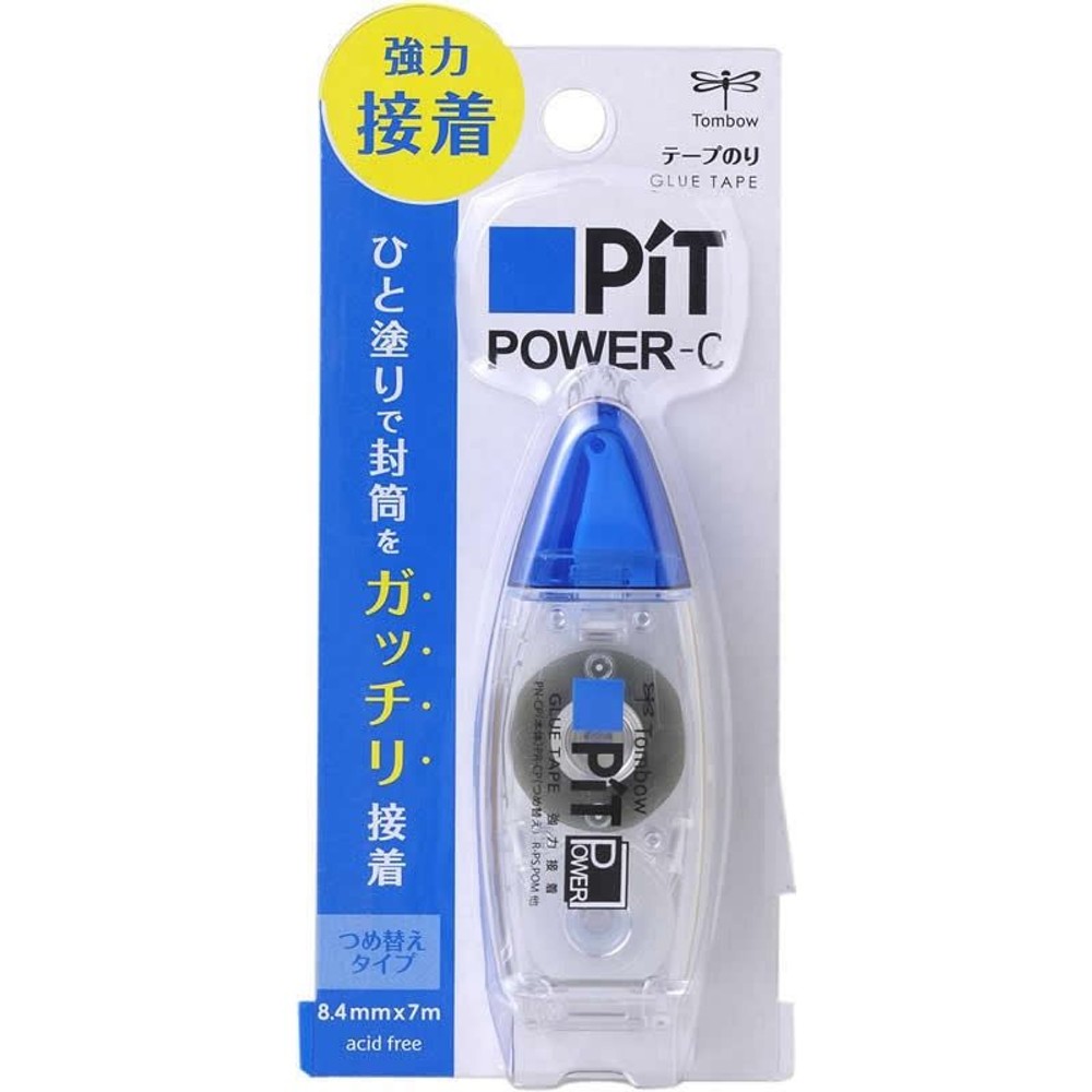 トンボ　テープのりピットパワーＣ　スタンダード　, ブルー, 8.4mm