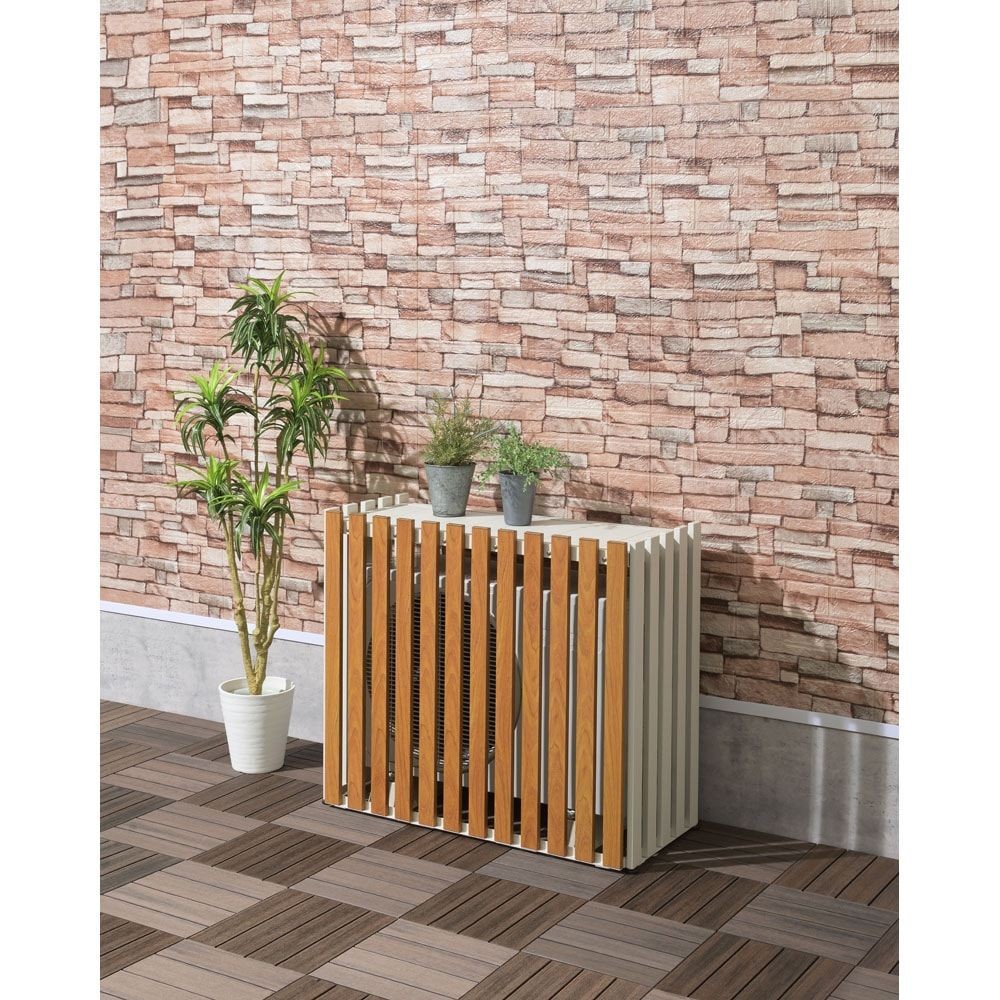 SANKA  アルミ室外機カバー  縦格子標準【メーカー直送・代引不可】, ホワイト, 標準