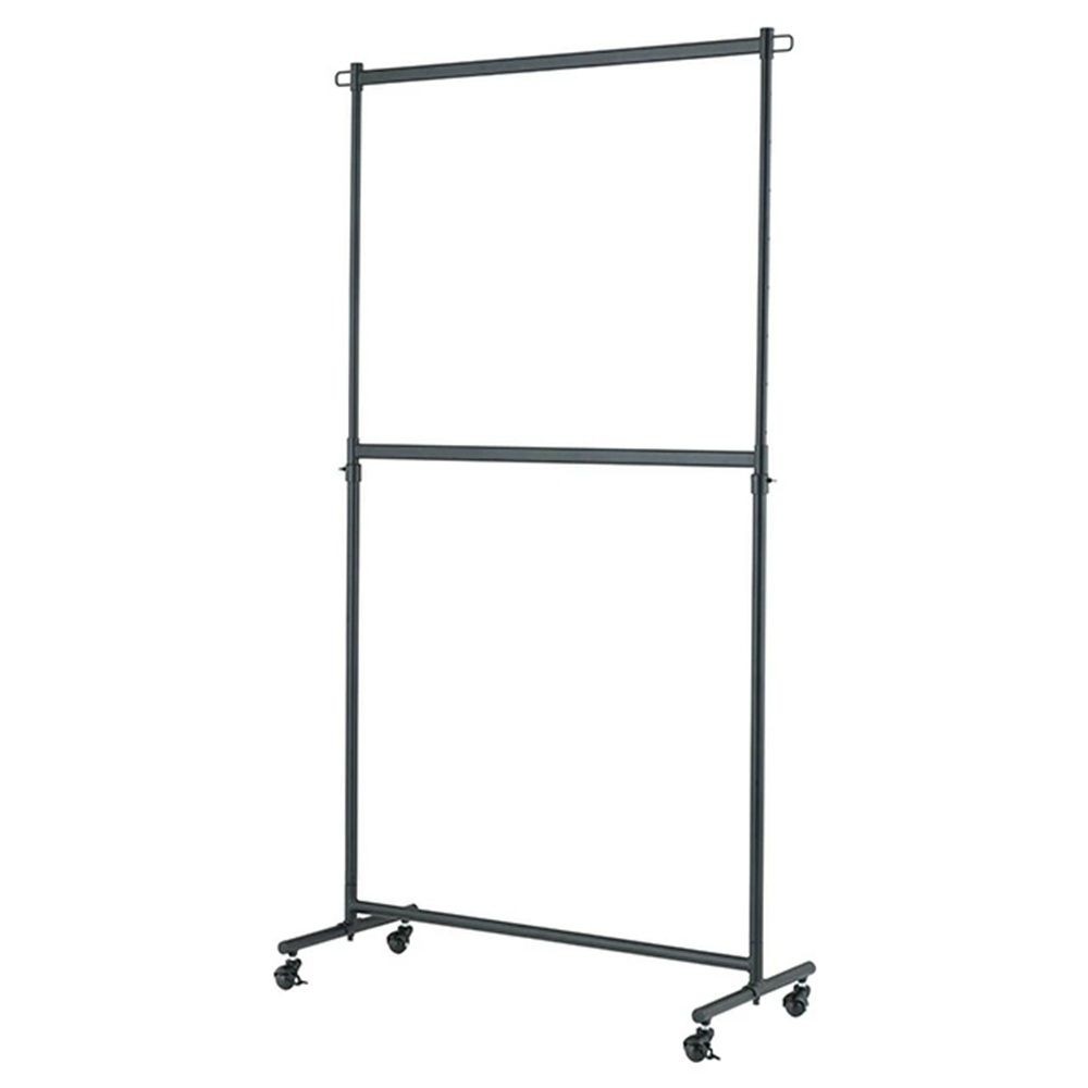 【数量限定】高荷重インテリアハンガー 2段式 ブラック色 LIH2-100, ブラック, 幅1005mm&times;奥行415mm&times;高さ1170mm