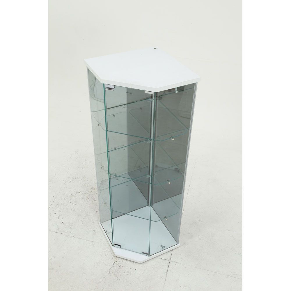 不二貿易 ガラスコレクションケース　ＢＡＡＬ　コーナー　ＷＨ【メーカー直送・代引不可】, ホワイト, 幅522mm&times;奥行425mm&times;高さ1195mm