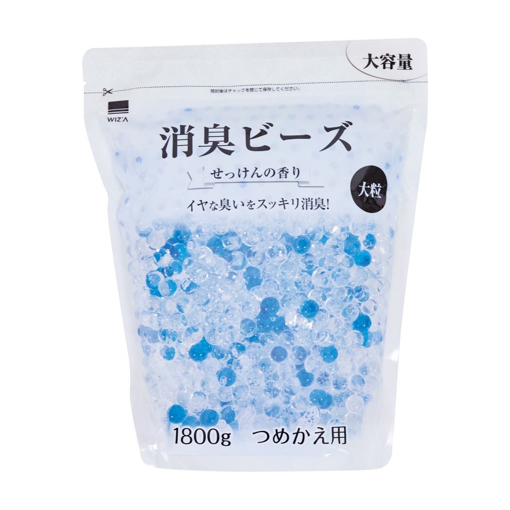 ウィザ WIZ'A 消臭ビーズ大粒詰替用　１８００ｇ　せっけんの香り, せっけんの香り, 1800g