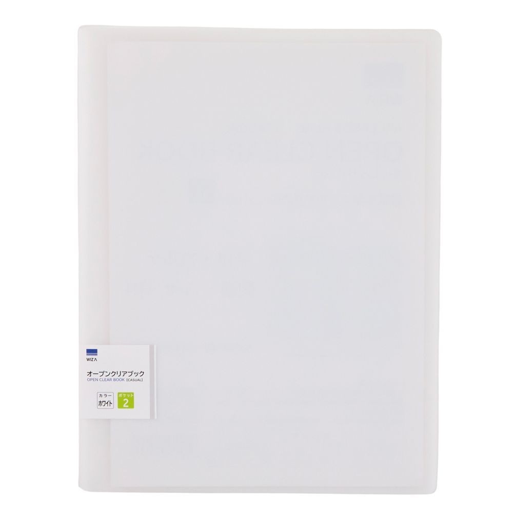 ＷＩＺＡオープンクリアブックカジュアル A4サイズ 2ポケット, ブルー, A4
