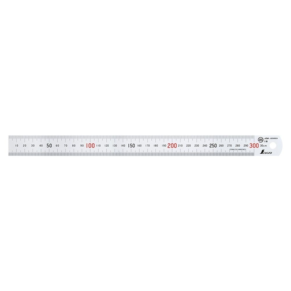 直尺 シルバー 30cm赤数字入 JIS, シルバー, 30cm