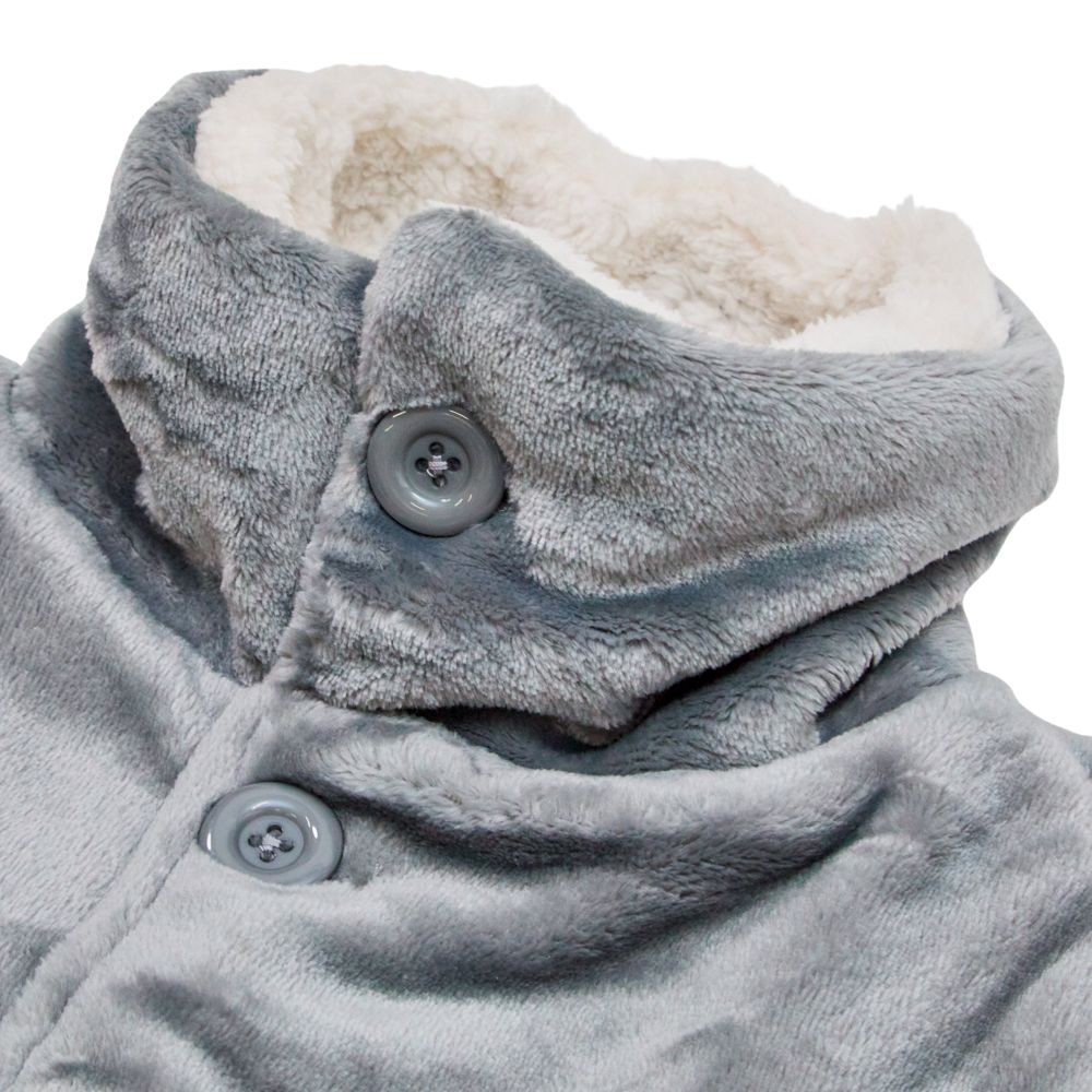 WIZ'A　ウィザ　衿付き着る毛布　ショート丈　グレー, グレー, フリーサイズ