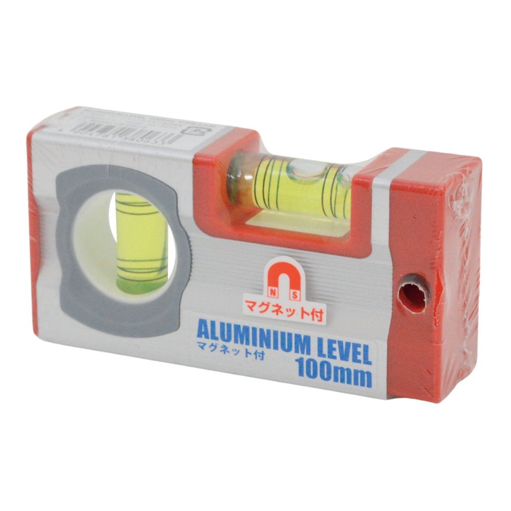 ＡＲＣ　アルミ水平器　１００ｍｍ　マグネット付, アルミ, 100mm