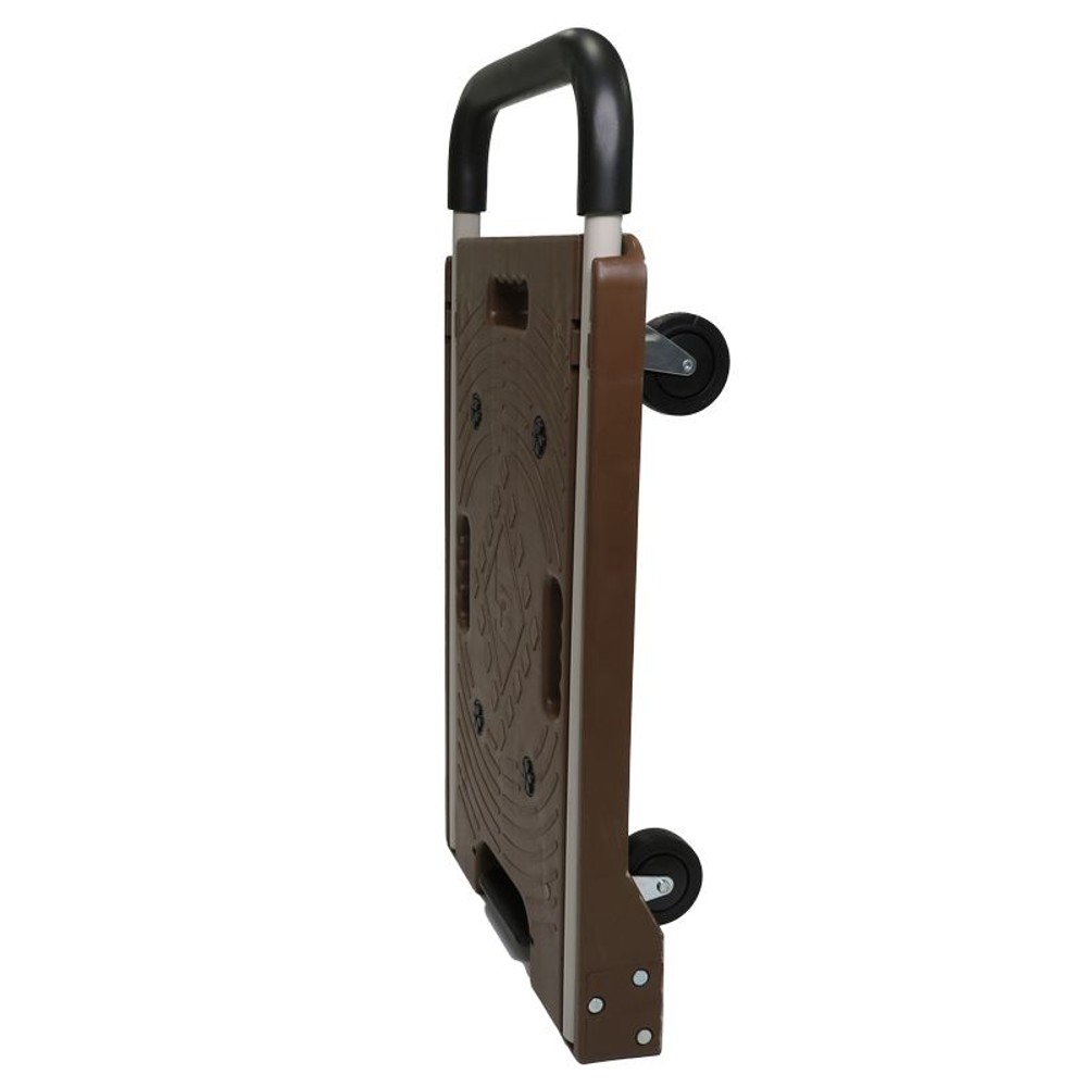 音が静かなハンドル収納式台車　ブラウン, ブラウン, 4.7kg