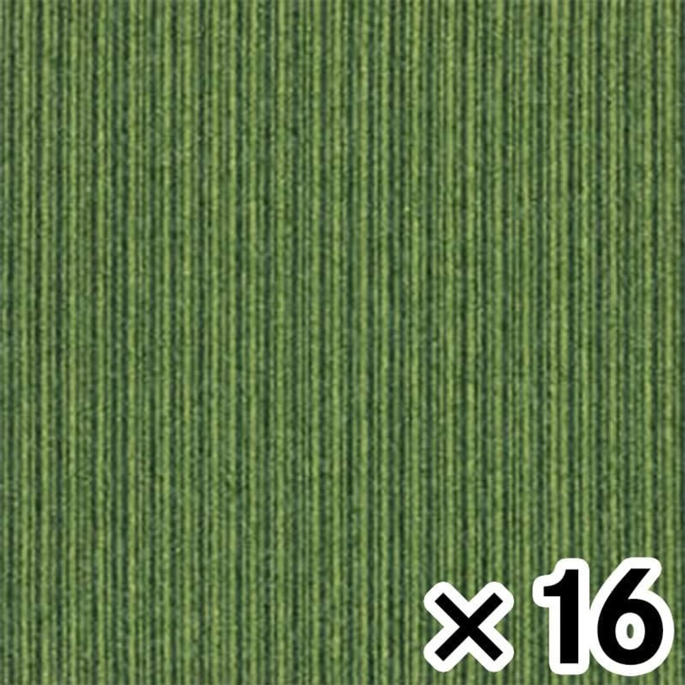 タイルカーペットＴＧ1707ーＳＰ489 ×16枚セット, グリーン, 約50×50cm