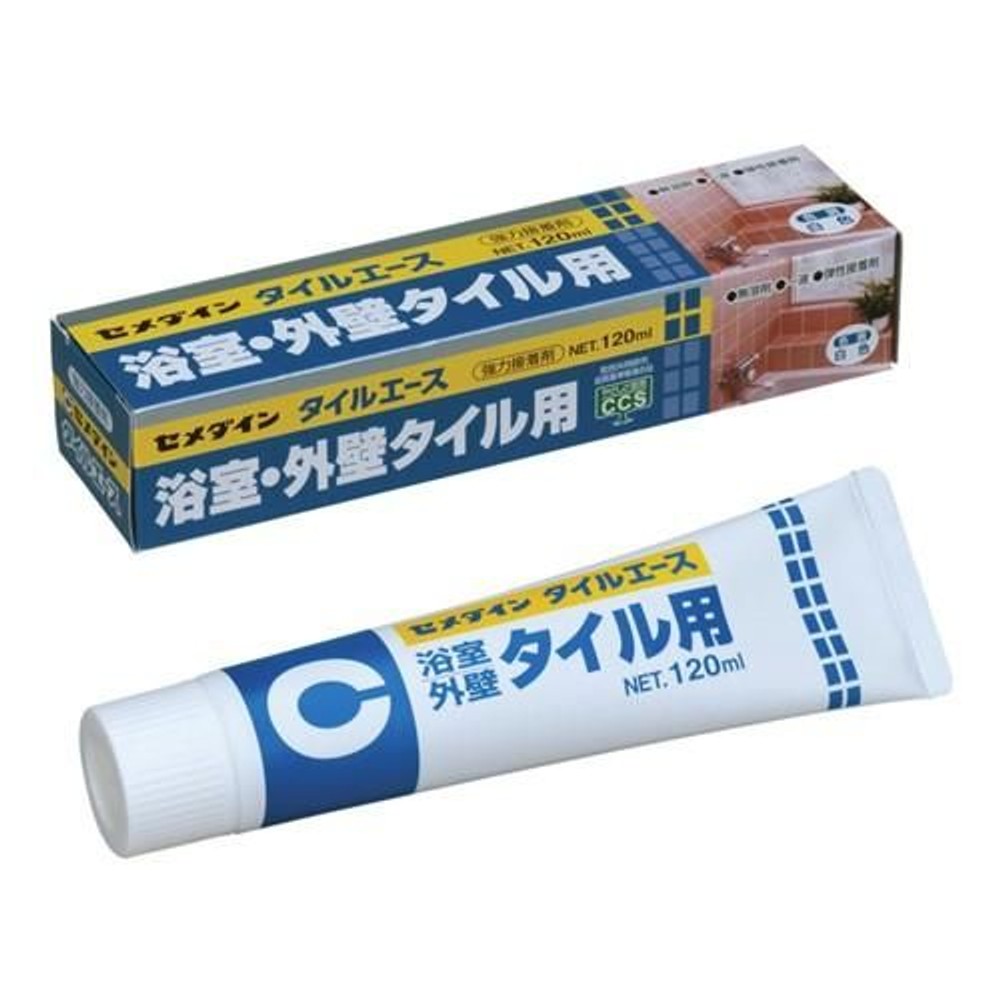 セメダイン 浴室・外壁タイル用 強力接着剤 タイルエース 120ml RE-358, 浴室・タイル, 120ml