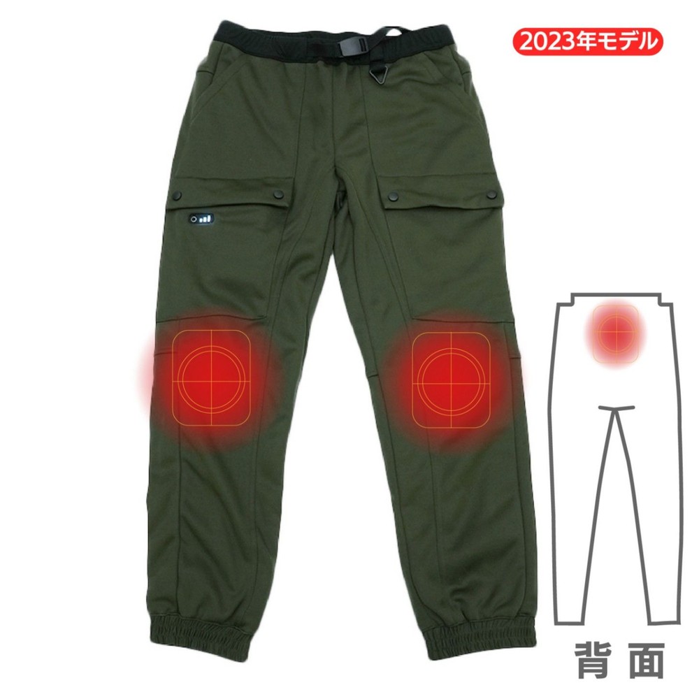 【数量限定】【処分価格】ヒーター内蔵ストレッチパンツ　カーキ, カーキ, Mサイズ
