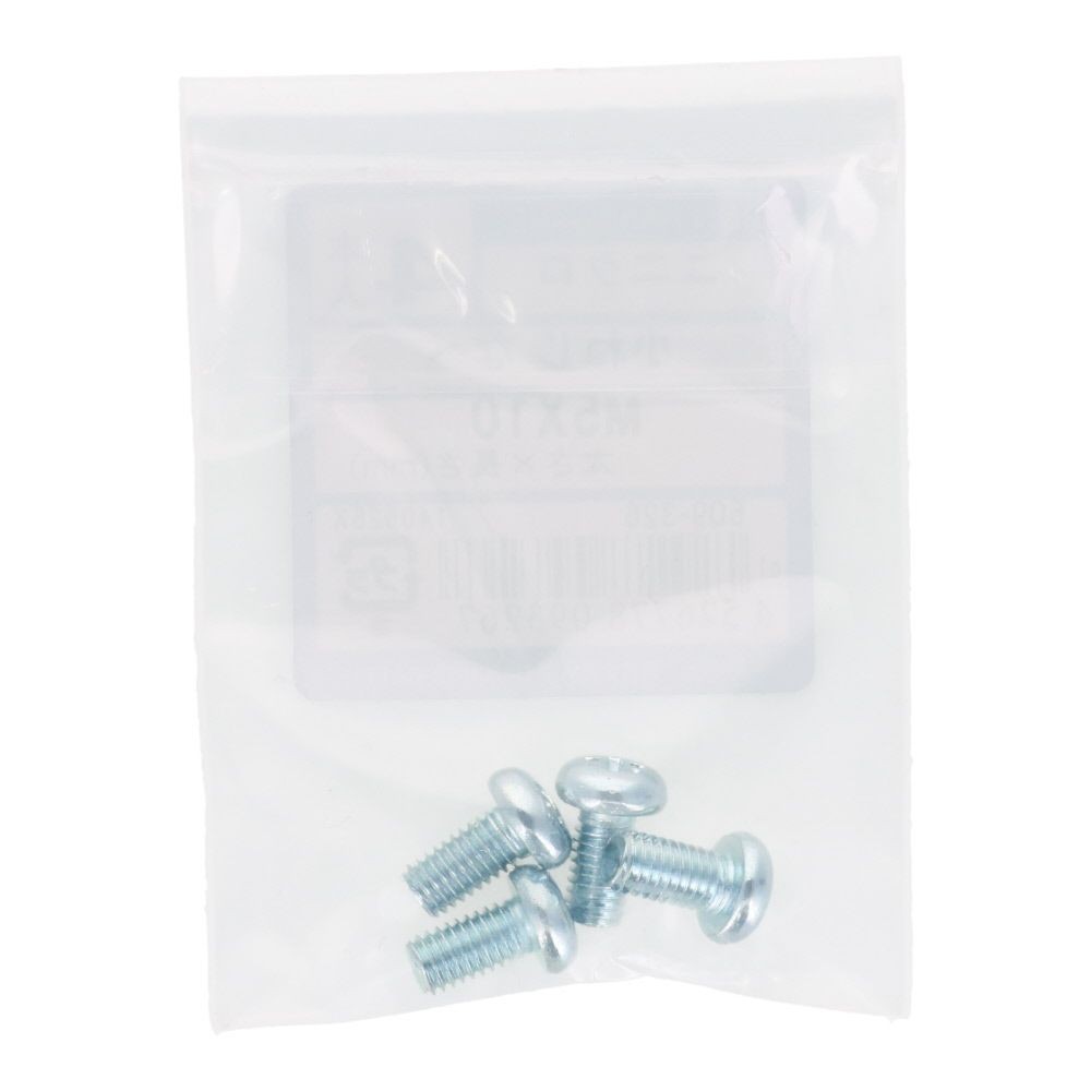 小ねじ　なべ　ユニクロ　Ｍ５&times;１０ｍｍ　４本入, シルバー, M5&times;10mm