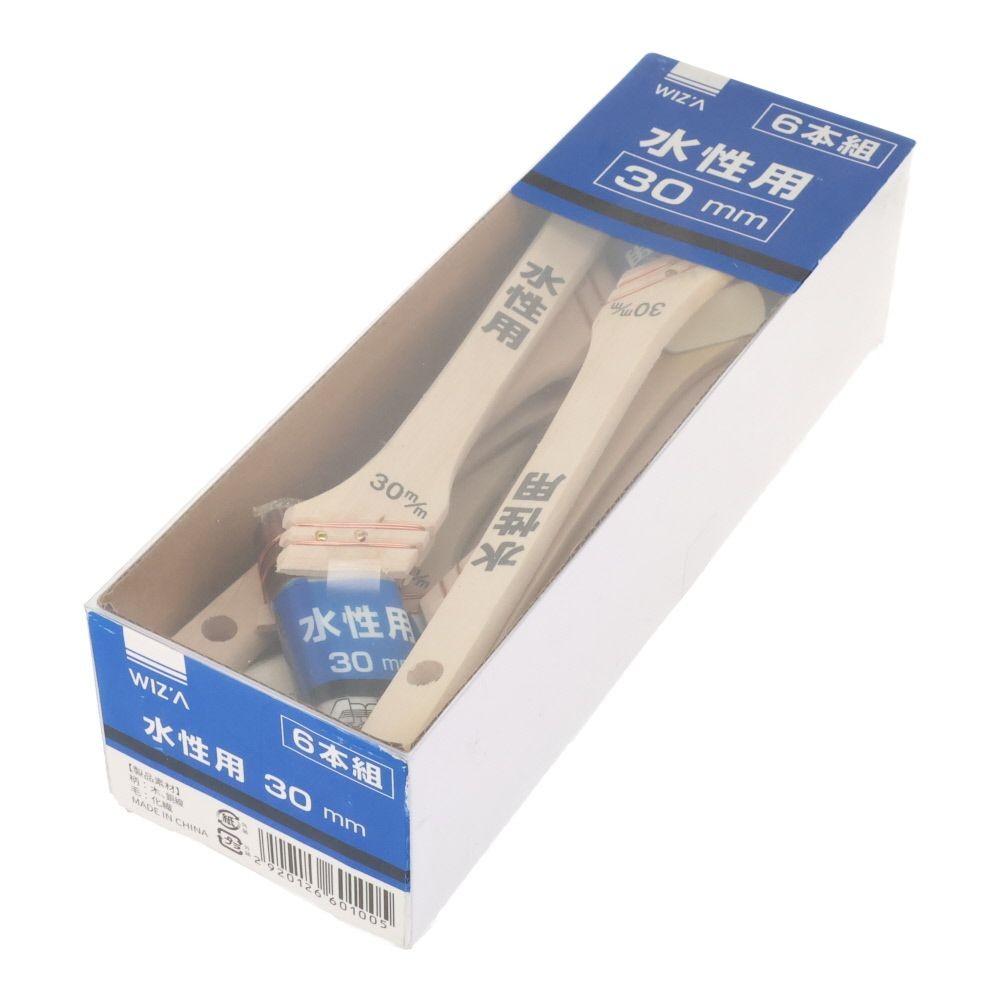 ウィザ WIZ'A 水性用刷毛 ６本組, 白(30), 30mm