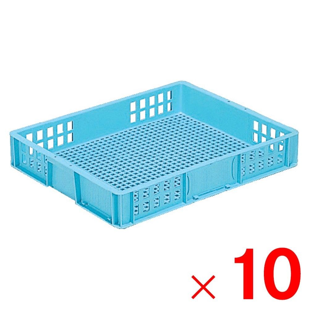 サンコー サンテナー B#17FC MM 網目 ブルー 101708-00 &times;10個セット【メーカー直送・代引不可】【法人限定】【日祝配送不可・時間指定不可】, ブルー, 10P