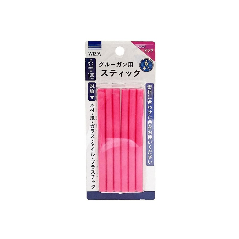 WIZ'A ウィザ グルーガン用スティック 6本入り ピンク, ピンク, 6本入り