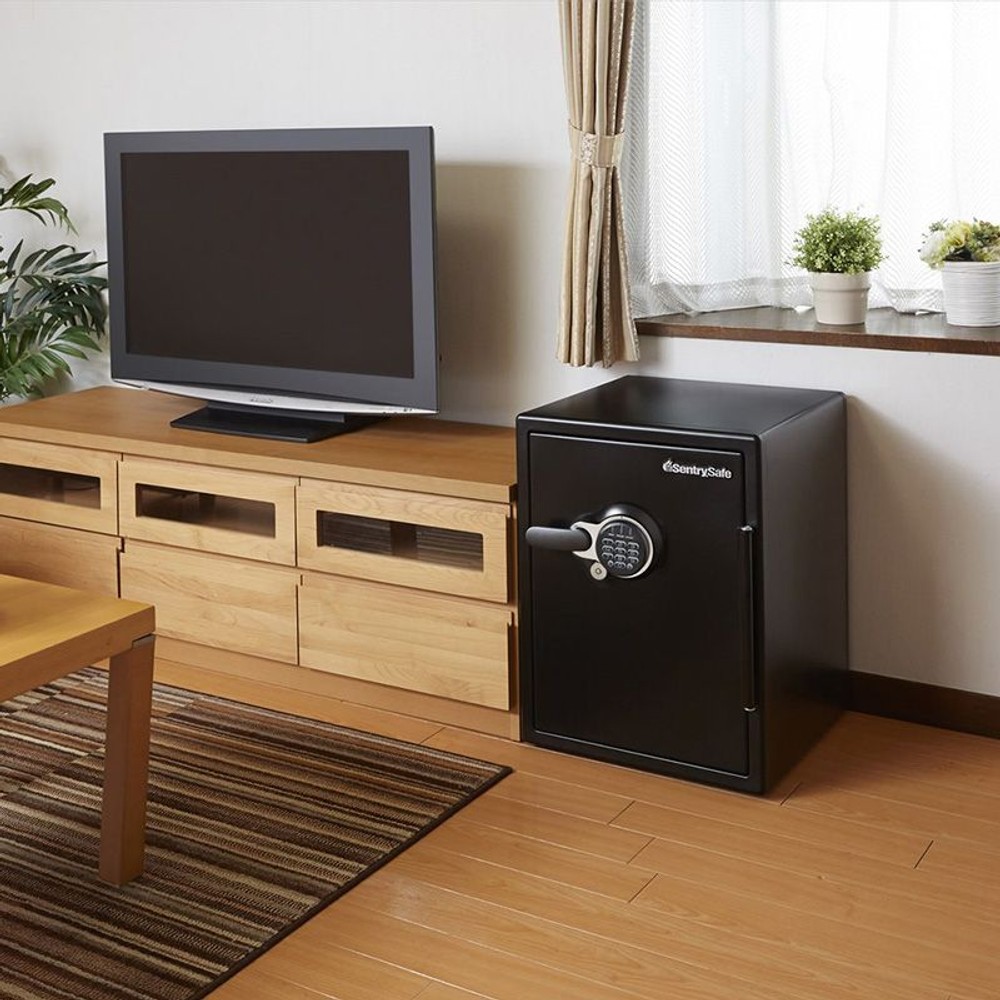 【廃棄料無料・開梱・設置費込】セントリー耐火耐水金庫  JTW205GGL テンキー式 2時間耐火 56.6L【メーカー直送・代引不可】, ブラック, 56.6L