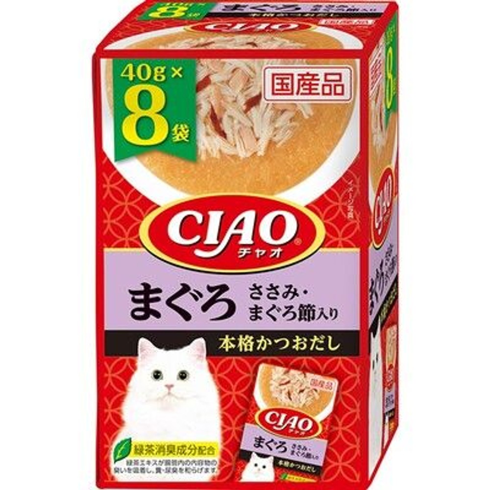 いなば　チャオパウチ　まぐろ ささみ・まぐろ節入り　４０ｇ&times;８袋, まぐろ ささみ・まぐろ節入り, 40g&times;8袋