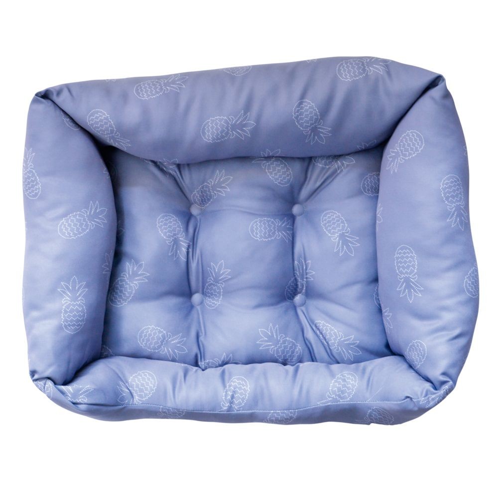 サマーステッチプリントベッド　ブルーグレー, ブルーグレー, 50&times;40cm