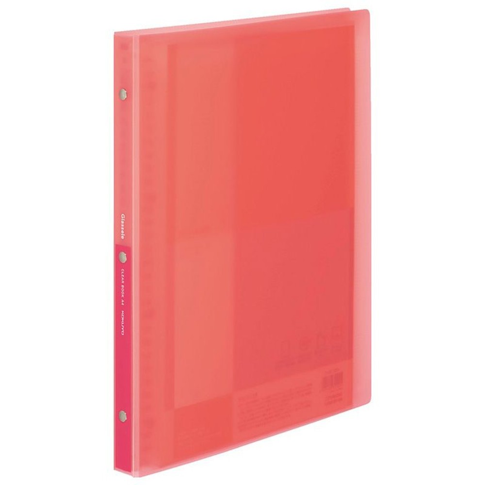 クリヤーブック　Glassele　替紙式　A4・15枚, コーラルピンク, A4縦