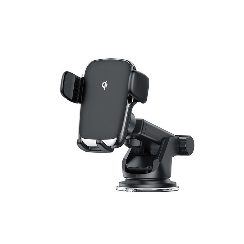 Qi自動検知電動ホルダー　キャパシタ付　吸盤取付　KW-25, ブラック, ワイヤレス充電器