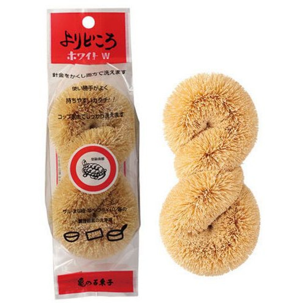 亀の子束子　キッチンタワシ　よりどころ, ホワイト, -