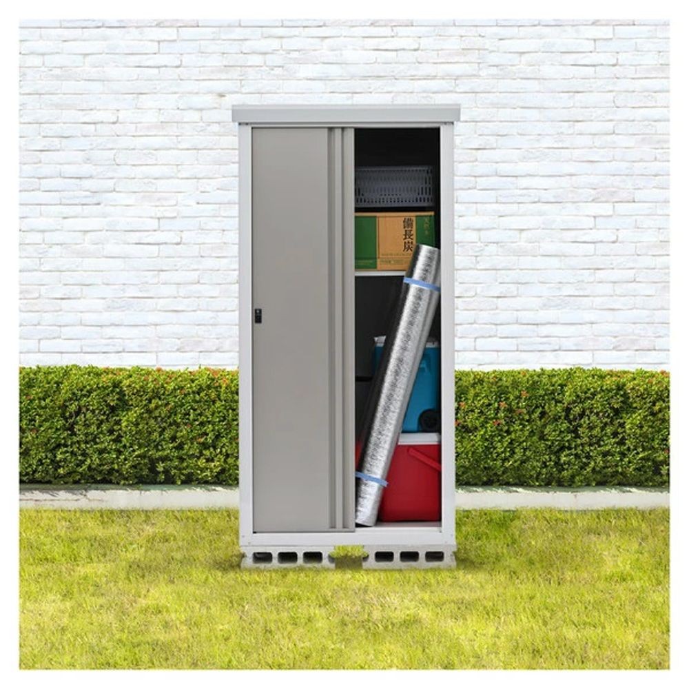 グリーンライフ SRM-0918 ダシーレ ファミリー物置, チタングレー, 幅950mm&times;奥行820mm&times;高さ1830mm