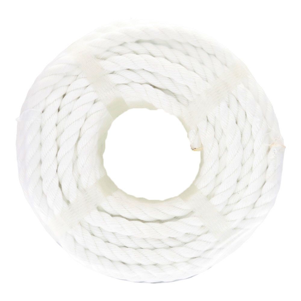ポリエステルロープ　φ９×２０ｍ, 白, 20m