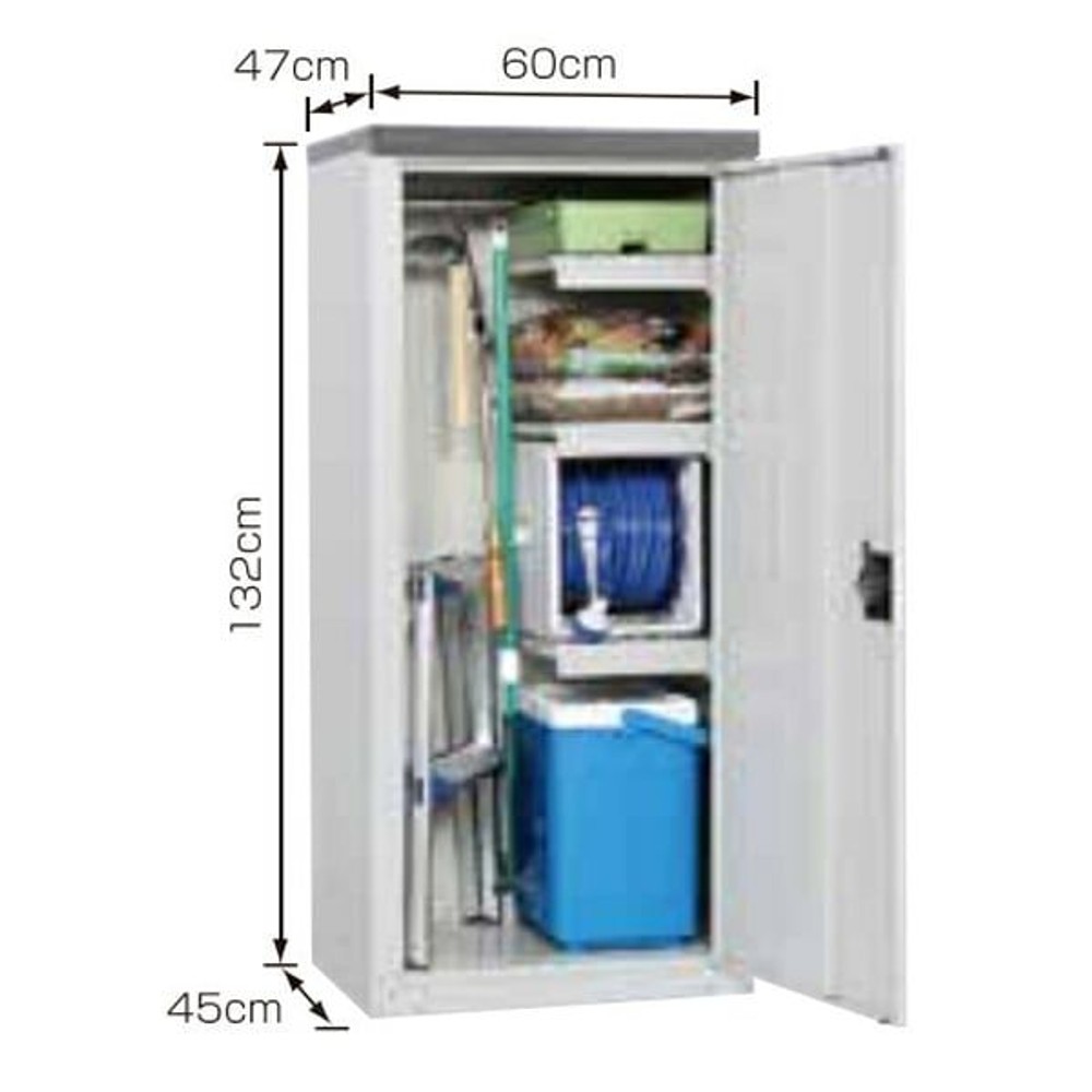 グリーンライフ 扉式家庭用収納庫 TBJ-132HT【メーカー直送・代引不可】, アイボリー, 幅60&times;奥行45(47)&times;高さ132 cm