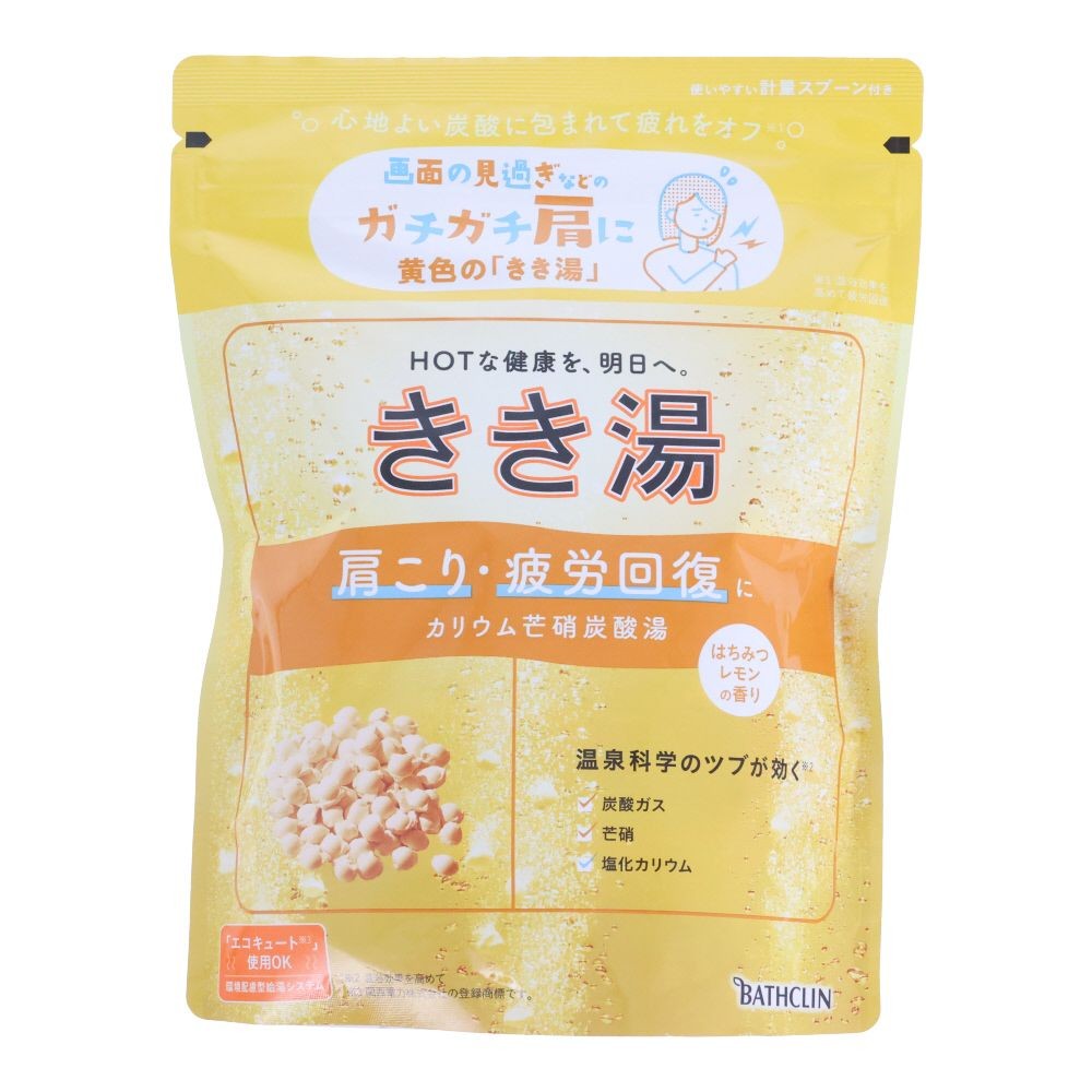 アース　きき湯　カリウム芒硝炭酸湯　３６０ｇ, レモン色の湯(透明タイプ), 360g