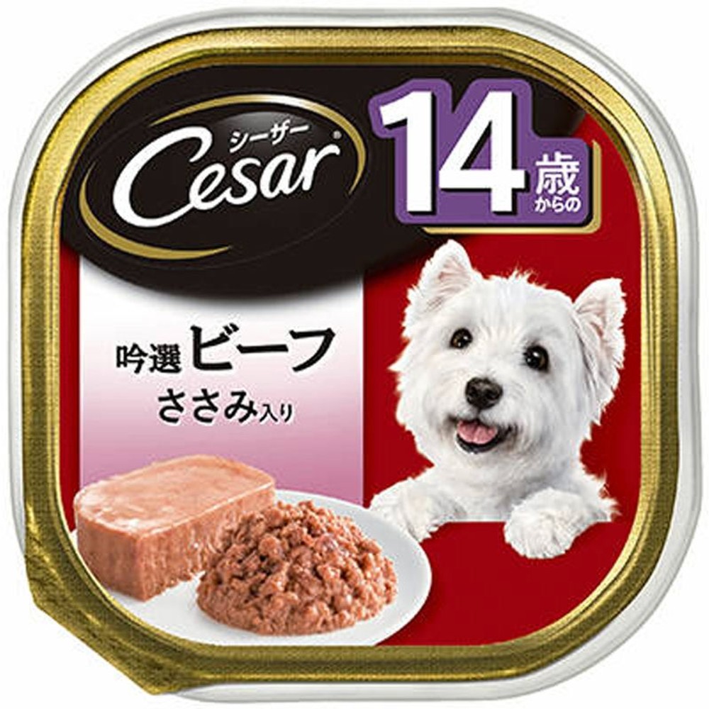 シーザー　14歳からの吟選ビーフ　ささみ入り　100ｇ, 14歳から ささみ入り, 100g
