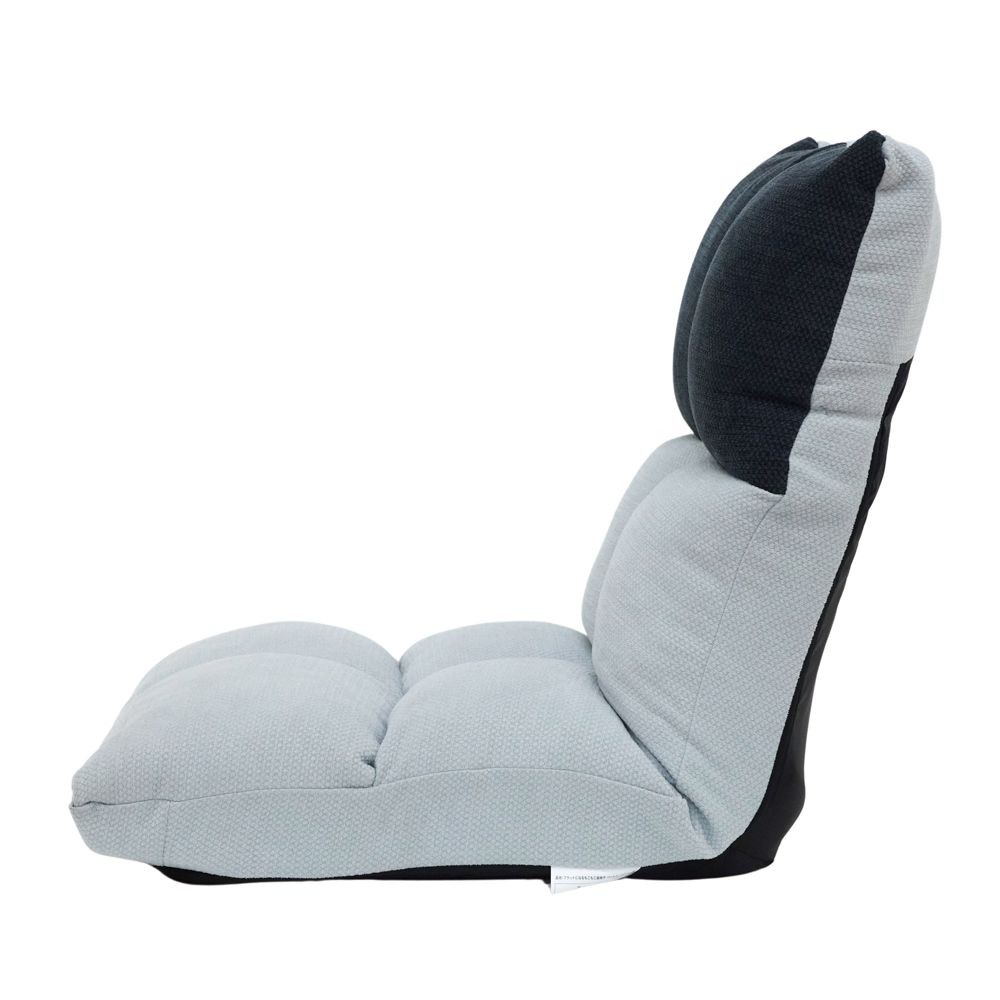 フラットになるもこもこ座椅子バイカラーＶＩＺ０８ＢＬ, ブルー, 幅500mm&times;奥行1070mm&times;厚さ135mm