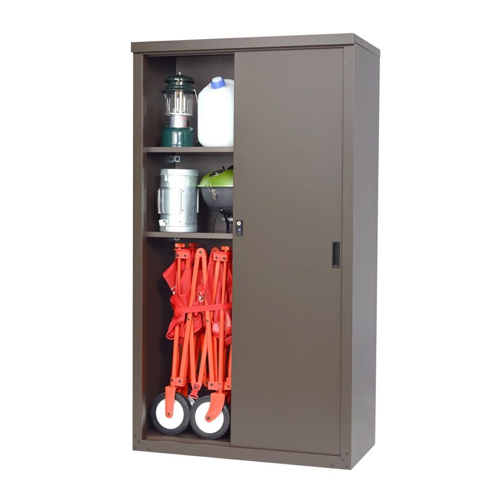 グリーンライフ 家庭用収納庫 HS-162（AMBR）, マットブラウン, 幅890mm&times;奥行470mm&times;高さ1620mm