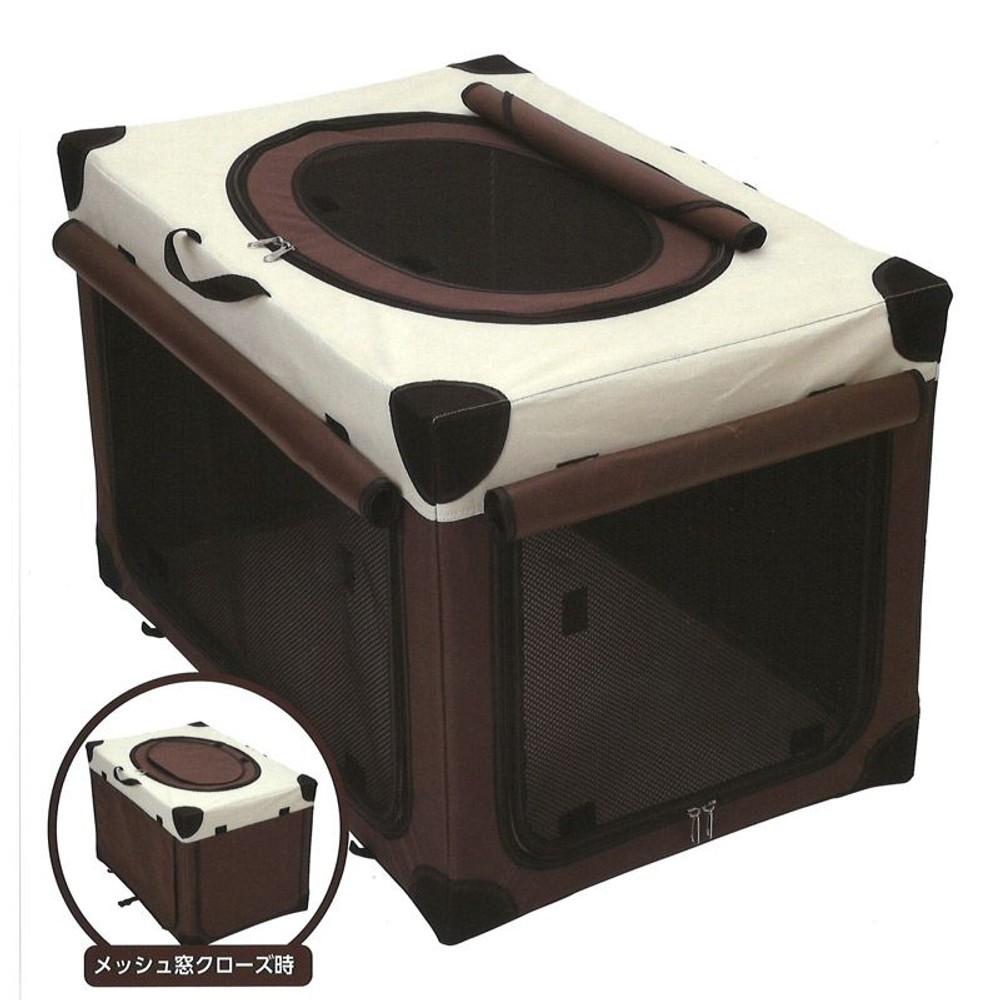 ビバホーム 軽くて丈夫で持ち運びが便利なアルミ組立ケージ, ブラウン&times;ホワイト（S）, Sサイズ