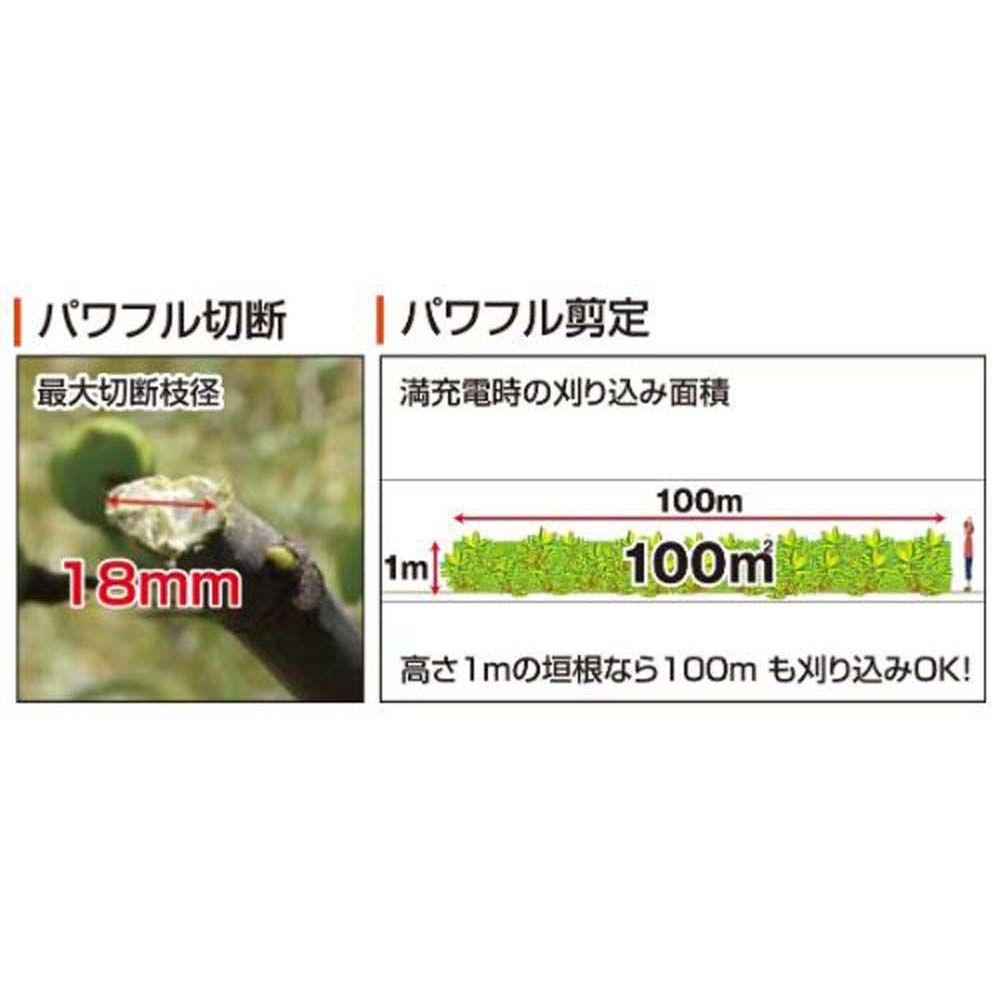 【現行品】工進　充電式ヘッジトリマー　ＳＨＴー1820, ホワイト＋オレンジ, SHT-1820