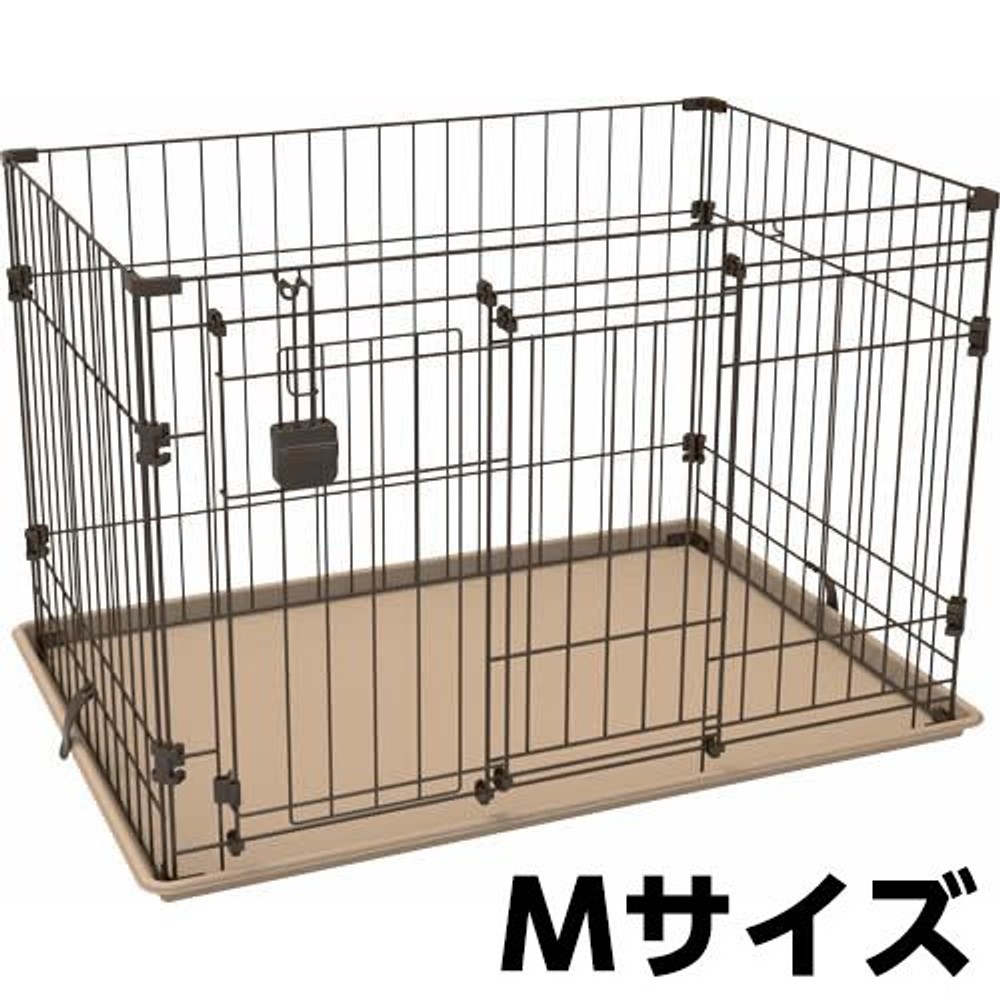 スライドドアで大きく開く　お掃除らくらくサークル　ブラウン, ブラウン, Mサイズ