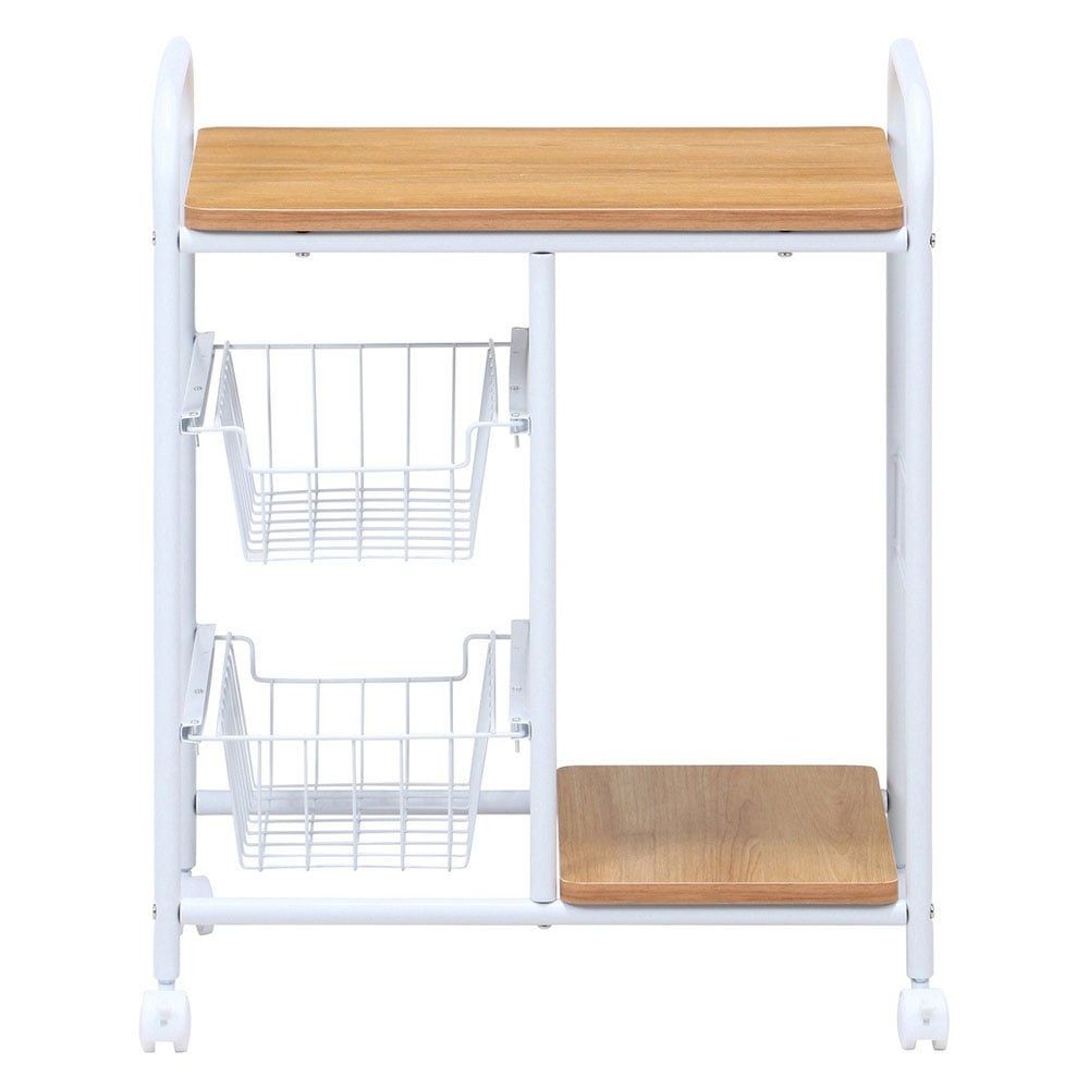 不二貿易 キッチンワゴン FBC-02-1 【メーカー直送品・代引不可】, ブラック, 幅56cm