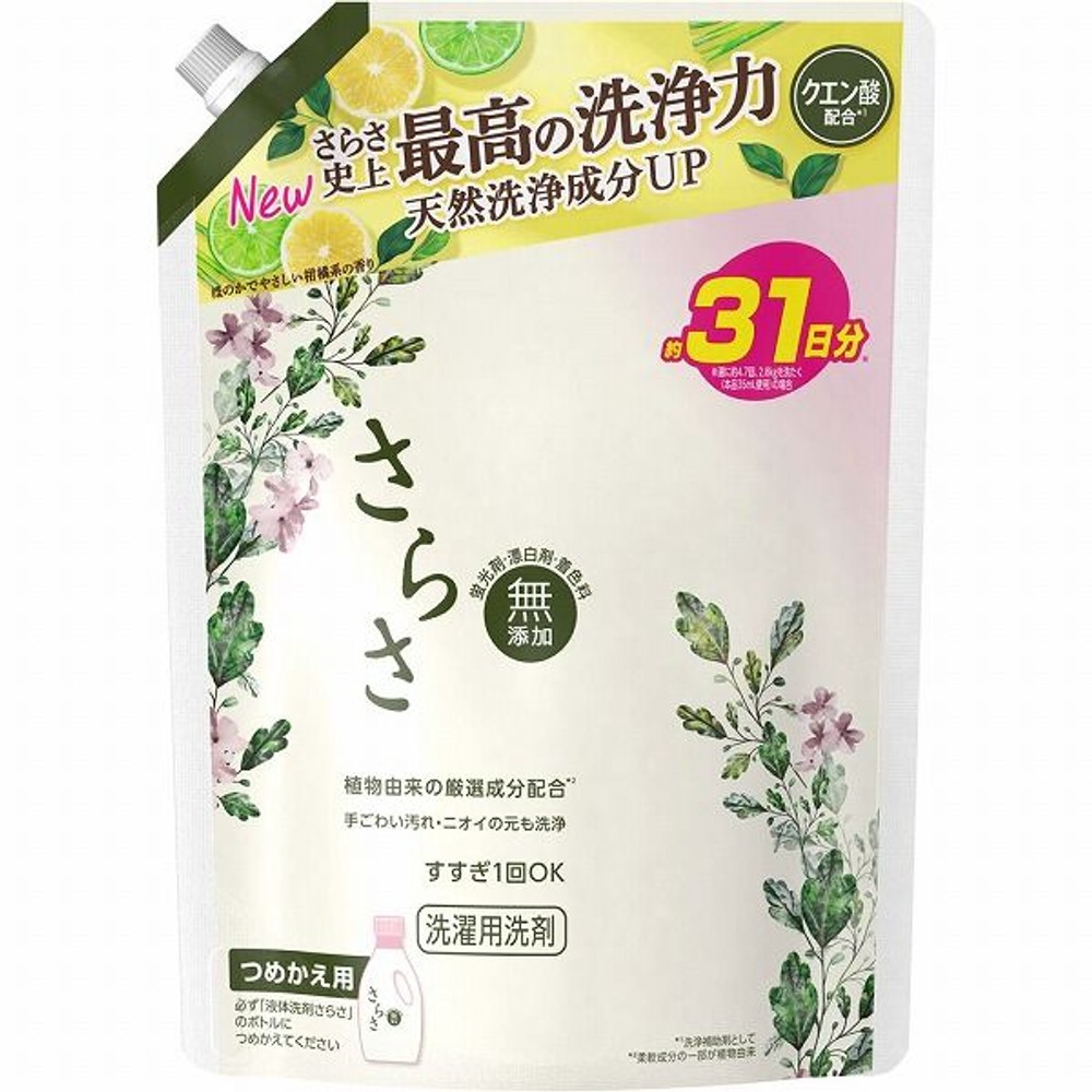 さらさ洗剤　ジェル　詰替超特大７６０ｇ, 柑橘系の香り, 760g