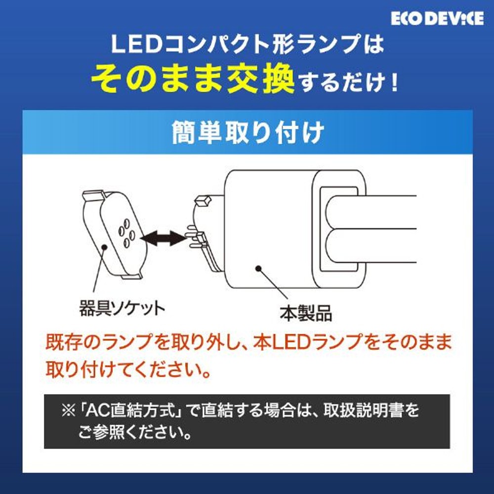 エコデバイス LEDコンパクト形 FDL13W相当 電球色 EFDL13LED-W, 電球色, 13W相当