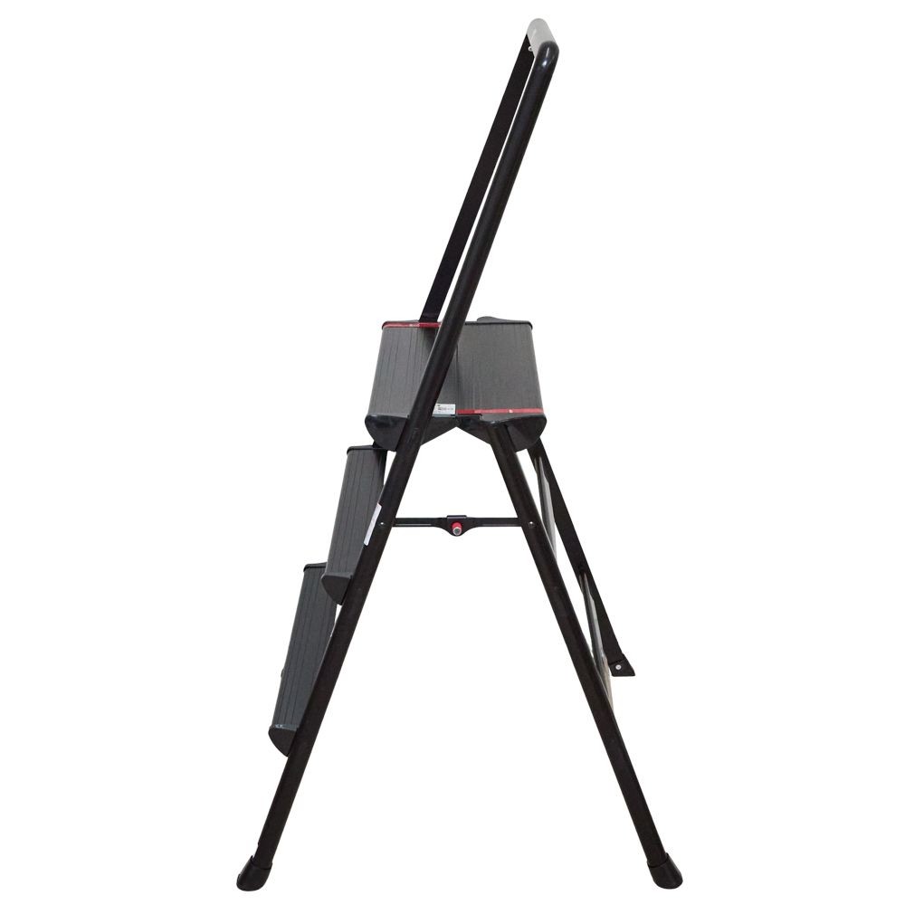 超広幅　踏み台　３段　６００幅　手すり付き　ＢＫ, ブラック, 1個入り