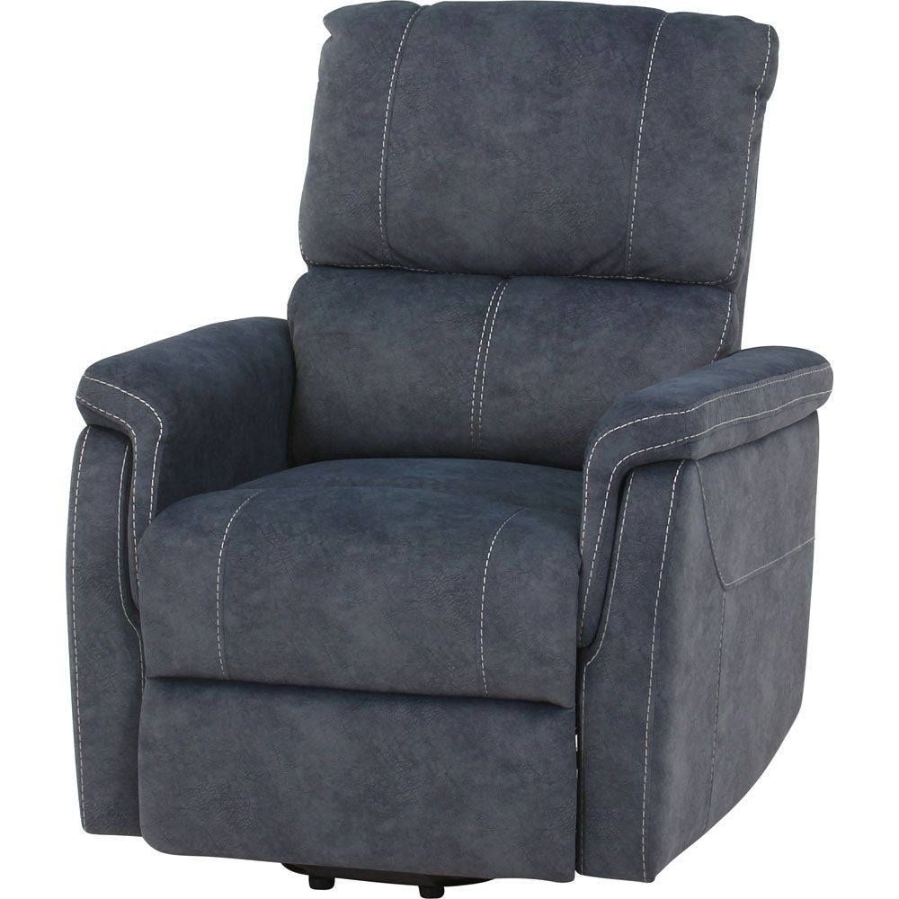 不二貿易 立ち上がりやすい電動リクライナー　ＰＥＡＣＥ　ＢＧＹ【メーカー直送・代引不可】, ネイビー, 幅850mm&times;奥行mm&times;高さmm