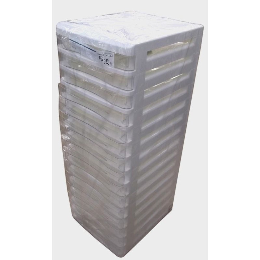 Ｂ4書類ケース　超浅型15段　ホワイト, ホワイト, その他サイズ１