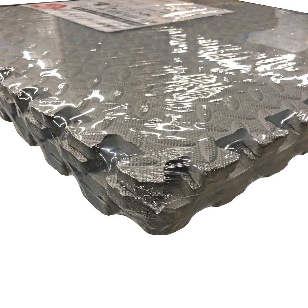 作業用ジョイントマット 60cm&times;60cm&times;1.2cm 4枚組, ブラック, 60&times;60