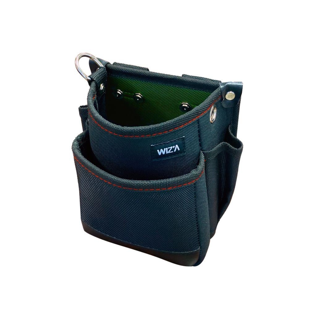 WIZ'A ウィザ　小型腰袋２段　ＷＺＫー０１Ｂ, ブラック, 2段